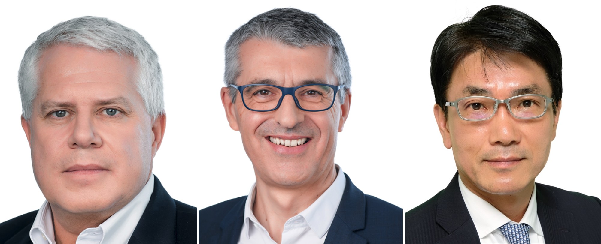 Pressefoto FORVIA: Thorsten Muschal, François Tardif, Shoji Akiyama